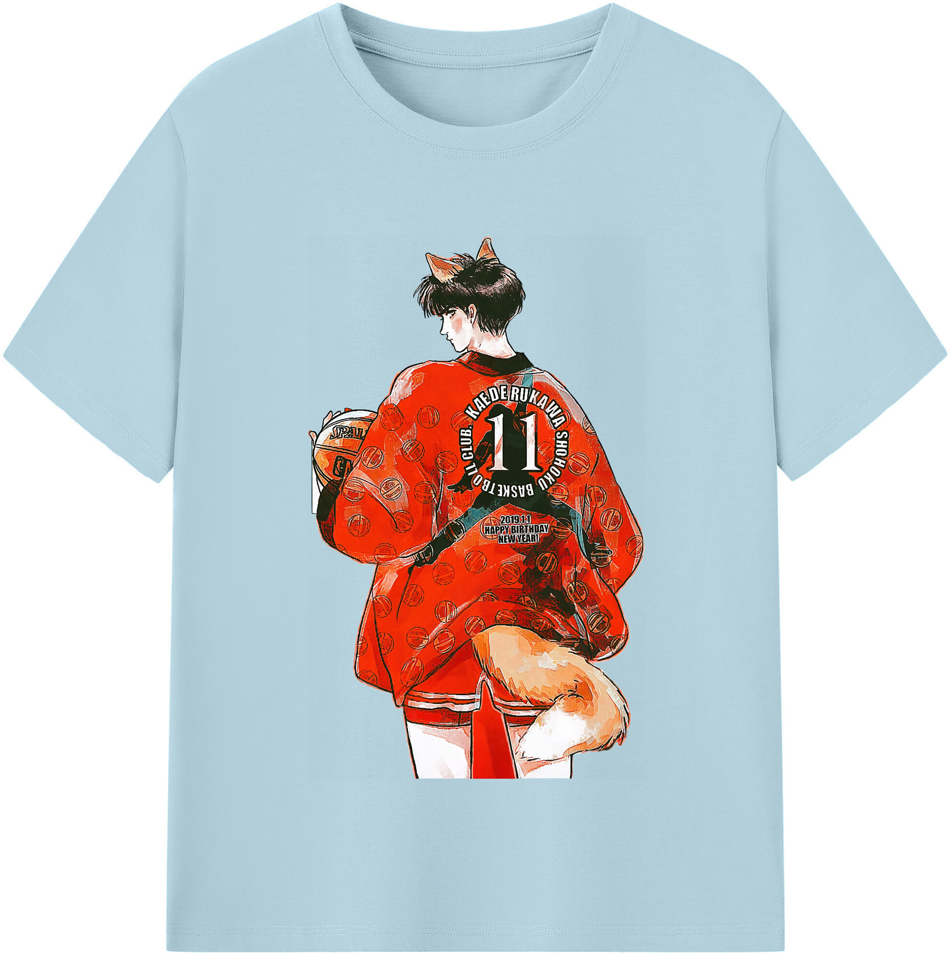 SLAM DUNK／スラムダンク 綿100％半袖Tシャツ（フロントプリント）